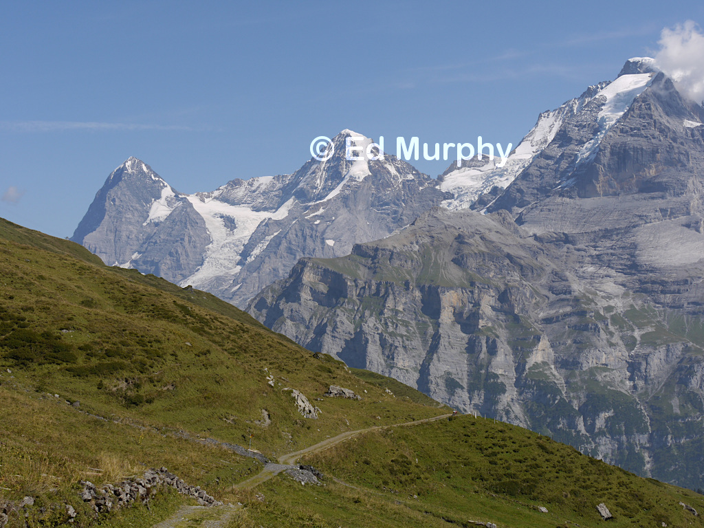 Eiger, Mönch and Jungfrau from the Schilt Valley
