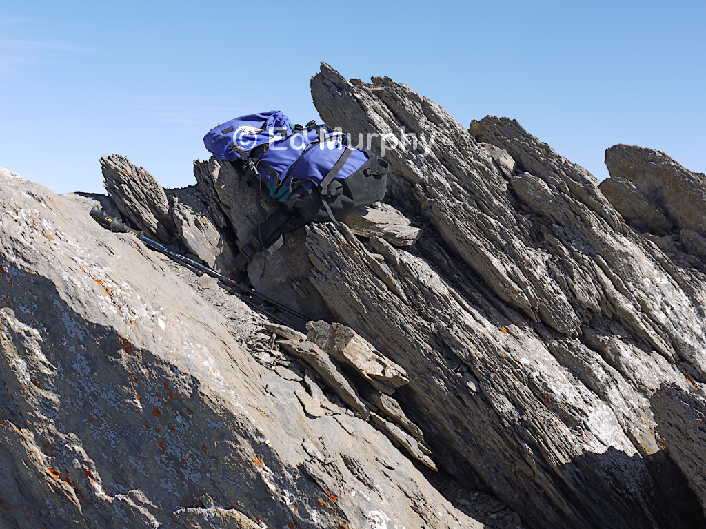 Uncomfortable resting point on the Dents du Midi summit