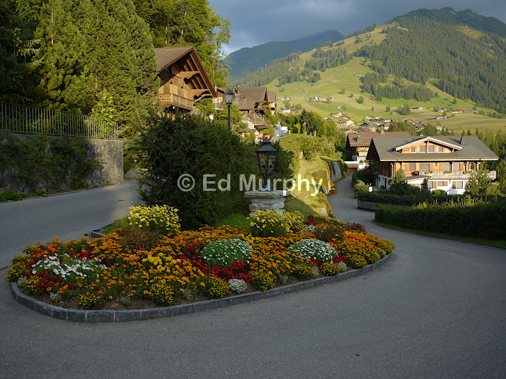 Gstaad's Bort suburb and the Giferspitz in cloud