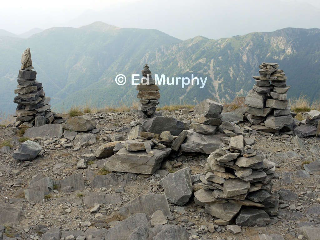 Summit cairns on Monte Tamaro