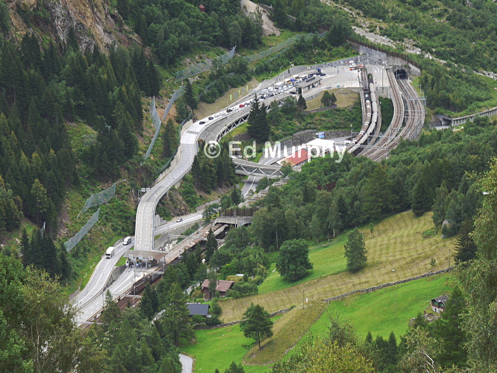 The car transporter complex for the Lötschberg tunnel at Goppenstein