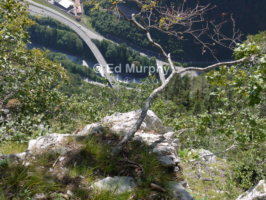 The Simmental highway seen from the Simmenfluh cliffs